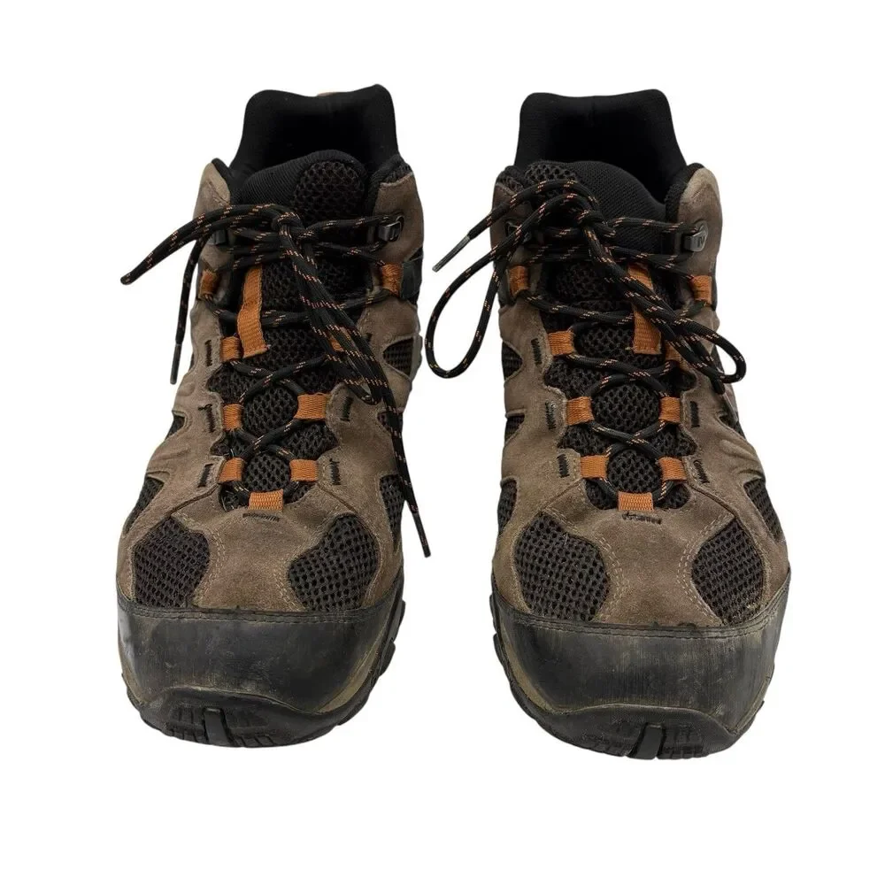Merrell Yokota 2 Mid Hiking Boots Waterproof Suede Mesh J77375 Mens Sz 12 Brown - Picture 3 of 9